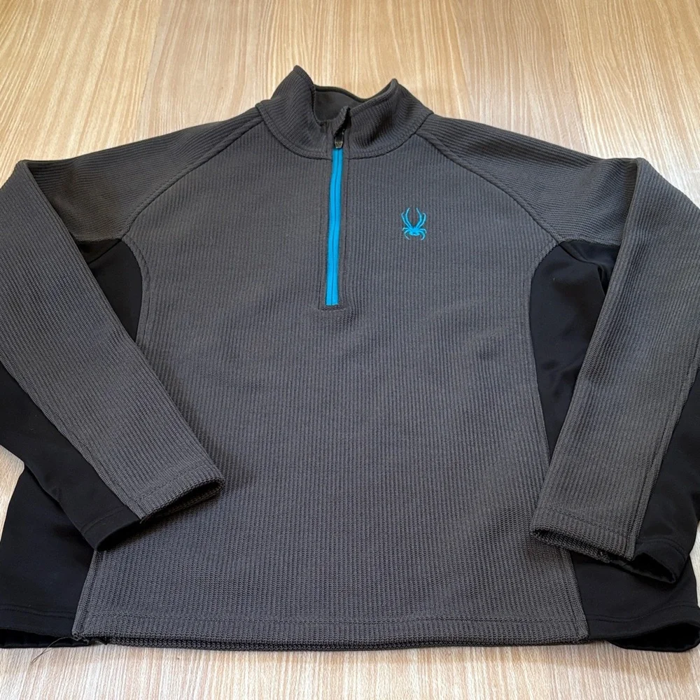 Spyder core sweater 1/4 zip jacket black gray